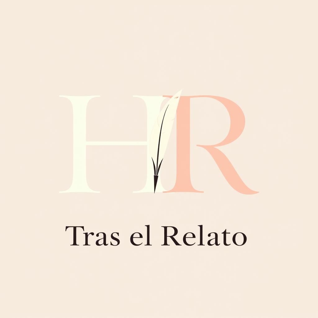 A minimalist and modern logo design featuring the uppercase letters 'H' and 'R', symbolizing the blog 'Historia Tras el Relato', which delves into the facts behind stories