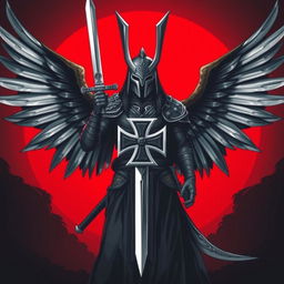 A full depiction of Azrael, the god of death, featuring majestic wings