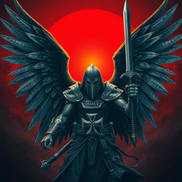 A full depiction of Azrael, the god of death, featuring majestic wings