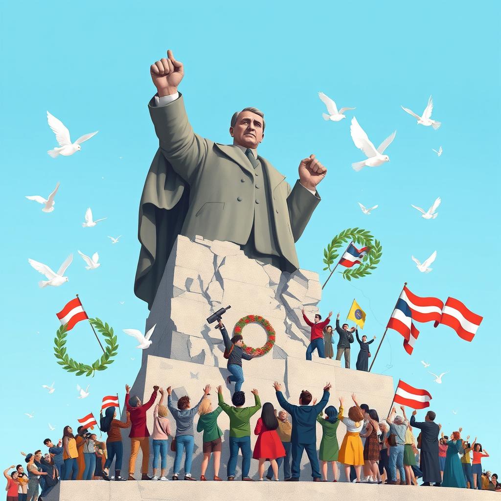 A thought-provoking illustration representing the theme "Historical inevitability: Fascism cannot last"