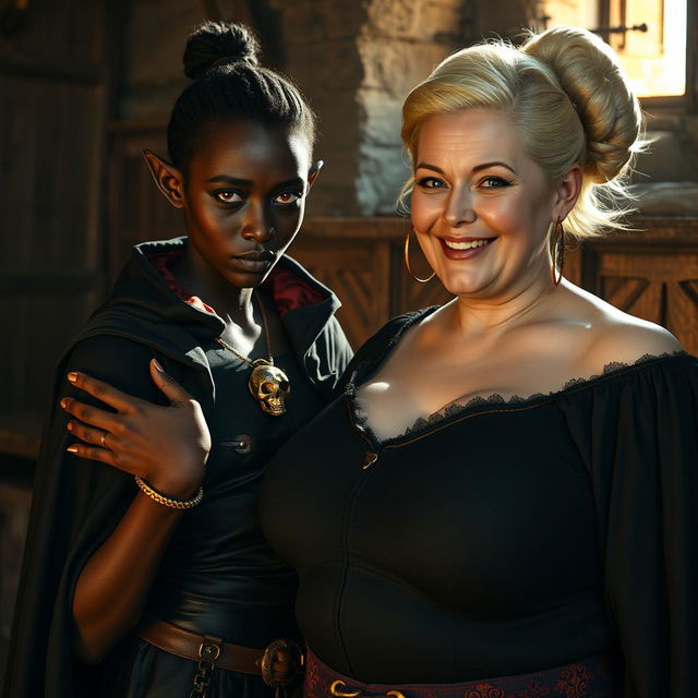 In a medieval brothel room bathed in the warm light of day, a young African woman, petite and undernourished at 19 years old, stands with an intense look of anger