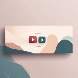 Design a sophisticated and attractive YouTube banner with muted colors, incorporating elements related to video creation, such as a play button and film reel.