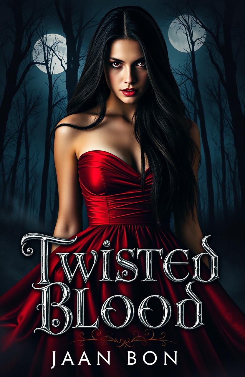 A captivating dark romance book cover titled 'Twisted Blood'
