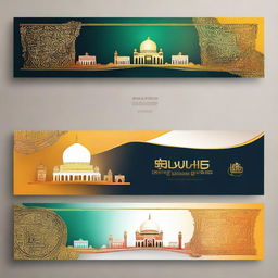 Create a YouTube banner for the 'Islamic Brothers 96' channel. It should include references to Islamic culture and unity, using warm and welcoming colors.