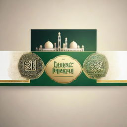 Design a YouTube banner featuring the name 'Islamic Brothers 96'. Make sure it captures the essence of Islamic unity, brotherhood, and spirituality. Use soothing and elegant colors.