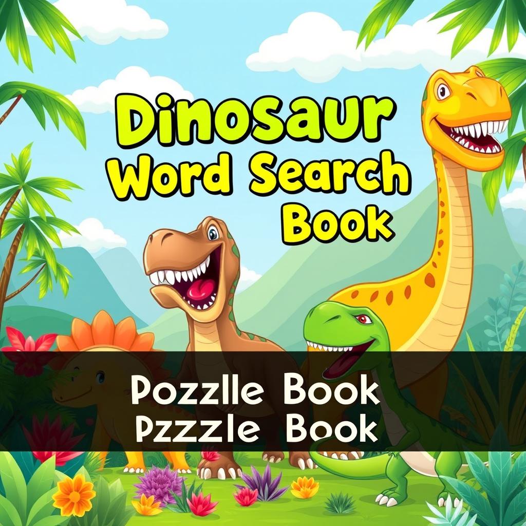 Dinosaur Word Search Puzzle Book Cover