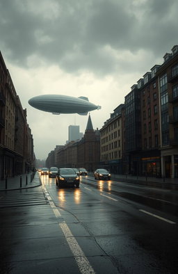 A dystopian view of London devoid of cars, featuring a gritty and atmospheric scene