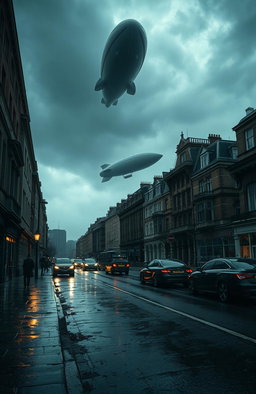 A dystopian view of London devoid of cars, featuring a gritty and atmospheric scene