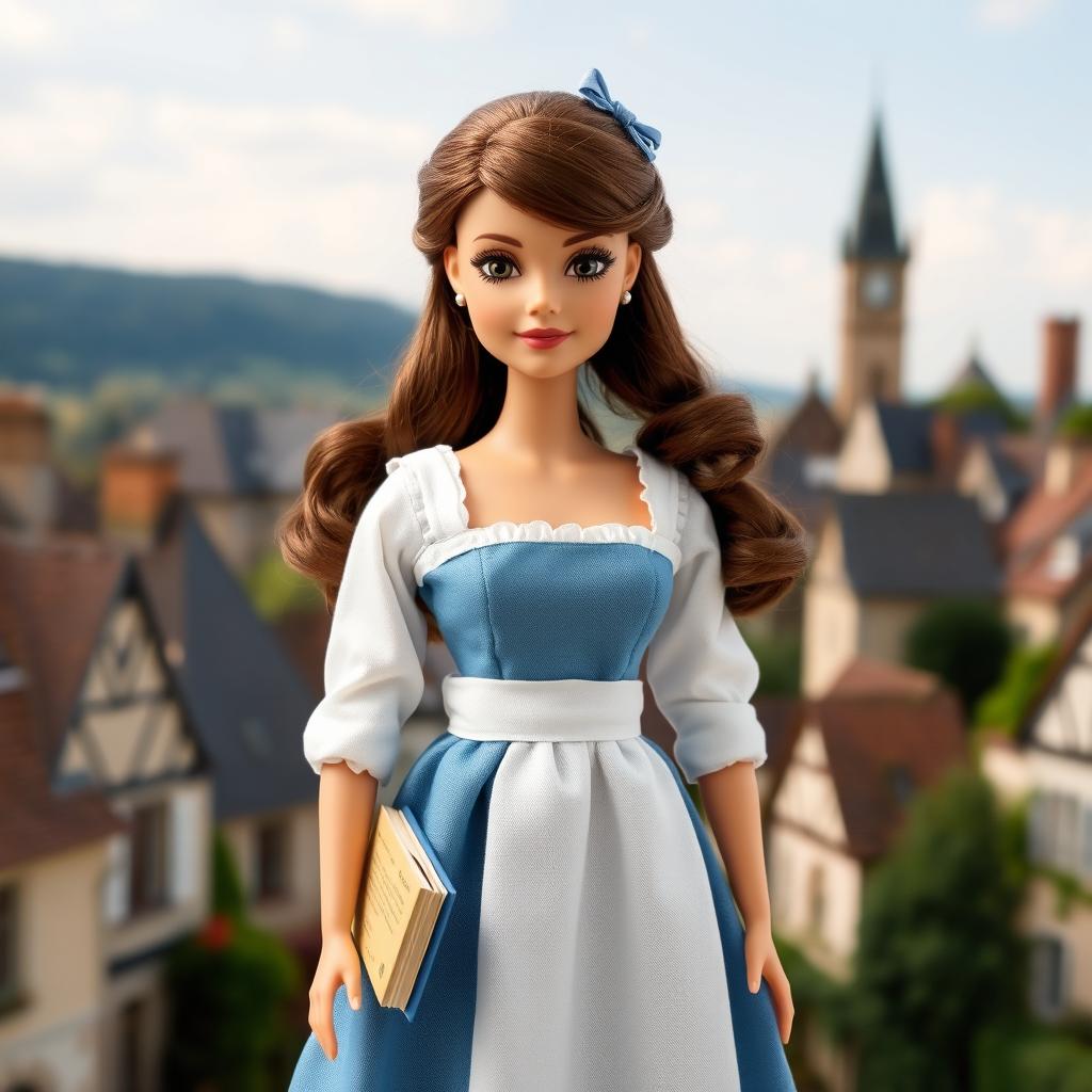 A charming doll inspired by Barbie, with loose brown hair featuring soft natural waves