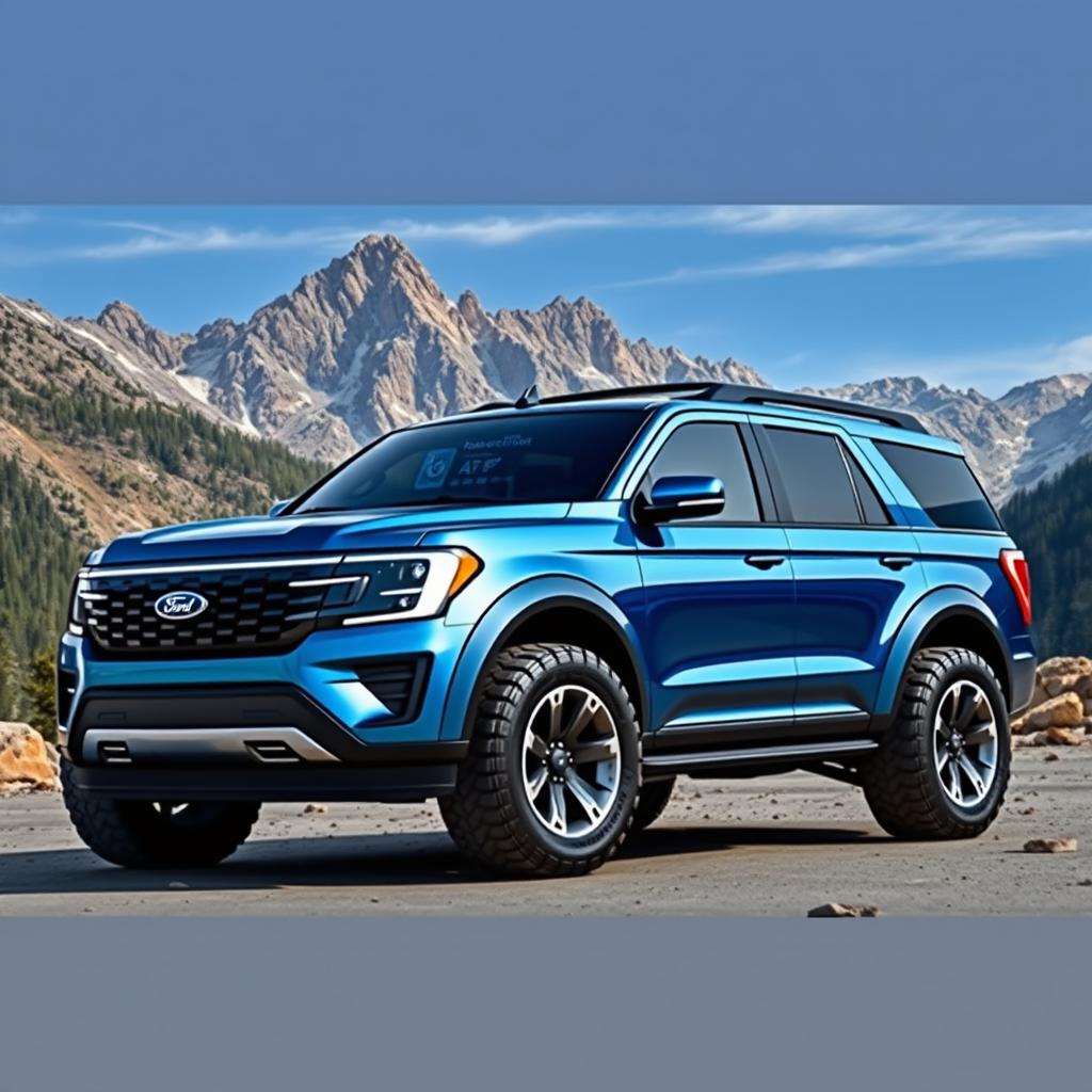 A futuristic Ford Expedition Tremor designed for mountain exploration