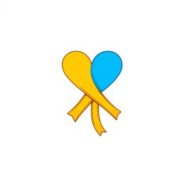 A logo design suitable for printing on a t-shirt featuring a heart-shaped ribbon with ribbon tails flowing from the bottom