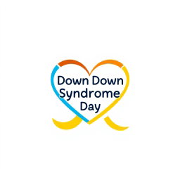 A logo design for World Down Syndrome Day that incorporates a stylized heart-shaped ribbon to symbolize awareness and support