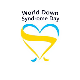 A logo design for World Down Syndrome Day that incorporates a stylized heart-shaped ribbon to symbolize awareness and support