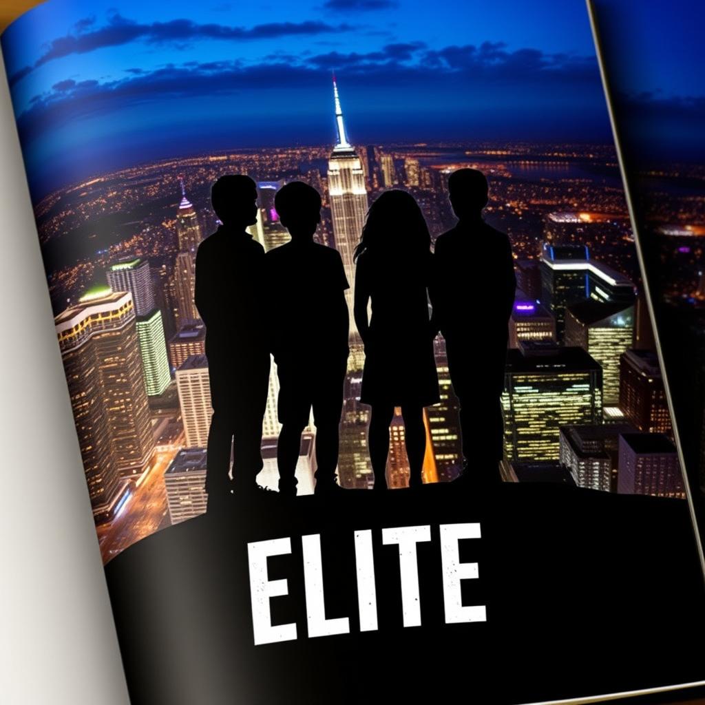 A captivating full-page book cover for a novel titled 'ELITE'