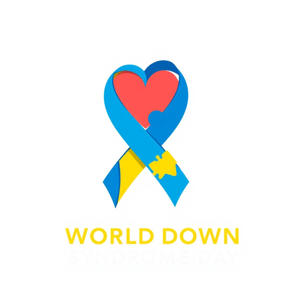 A logo design for World Down Syndrome Day, focusing solely on visual elements