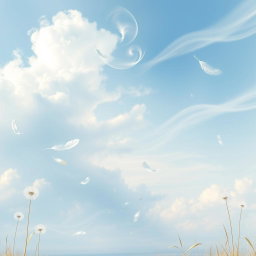 A captivating representation of air as an element, featuring a whimsical and ethereal landscape