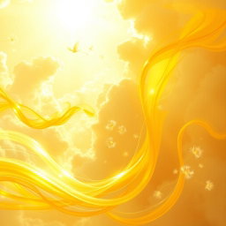 A vibrant and imaginative representation of air as an element, with yellow as the primary color