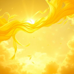 A vibrant and imaginative representation of air as an element, with yellow as the primary color