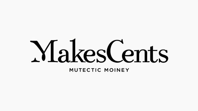 A sleek and modern minimalist logo featuring the text 'Makes Cents' elegantly designed in a stylish sans-serif font
