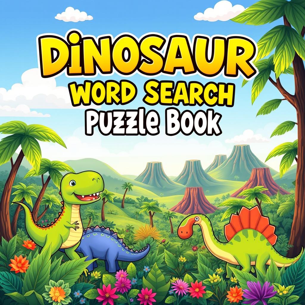 Dinosaur Word Search Puzzle Book Cover