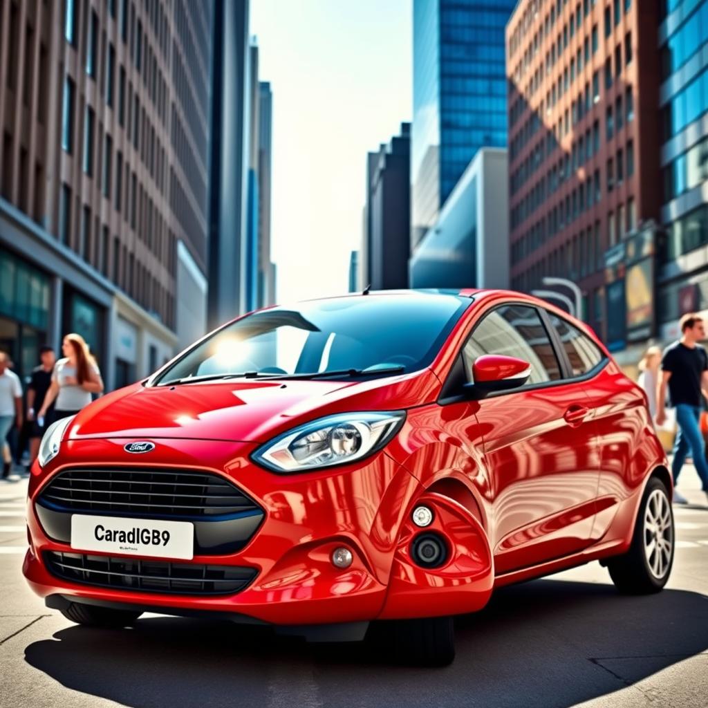 Sleek Ford Ka in Urban Setting: A Dynamic Perspective