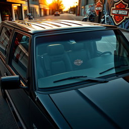 A detailed image of a 1994 Ford Explorer entirely black, showcasing its sleek lines and classic design