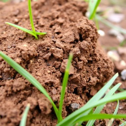 A detailed close-up of a dirt block, showcasing its rich brown color with various shades and textures