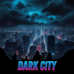 A captivating movie poster for a film titled 'Dark City'