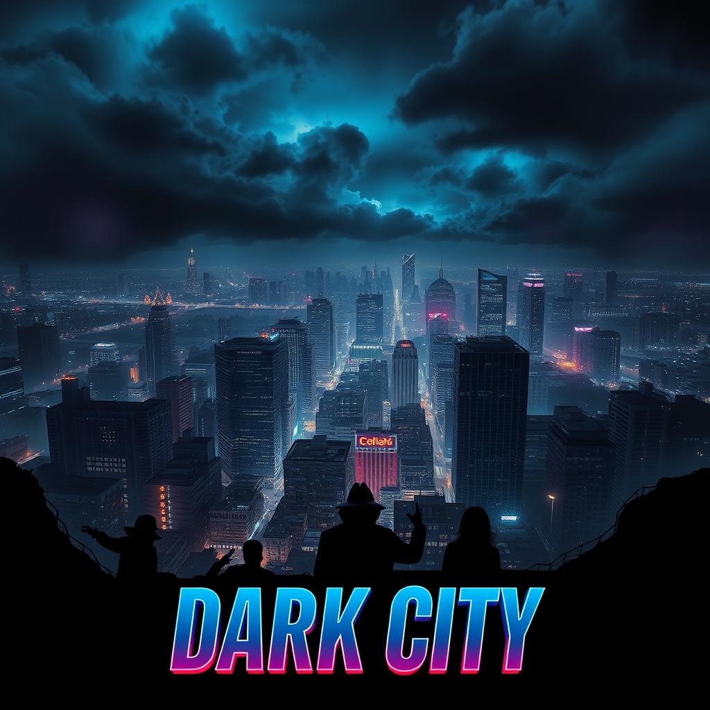 A captivating movie poster for a film titled 'Dark City'