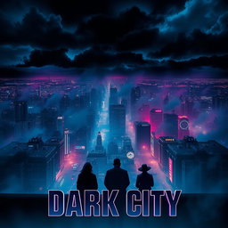 A captivating movie poster for a film titled 'Dark City'