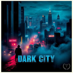 A striking movie poster for a film titled 'Dark City'