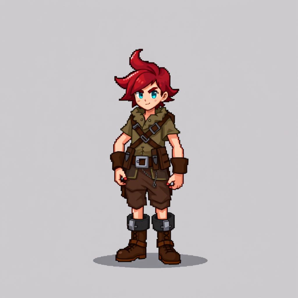 A classic pixel art character, 64x64 pixels, designed for a game