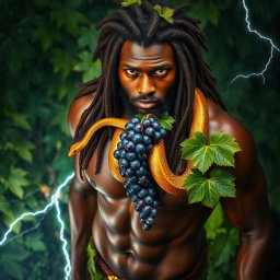 An ultra-sexy, immersive, oiled-up Greek-Jamaican god depicted from an extremely close aerial view