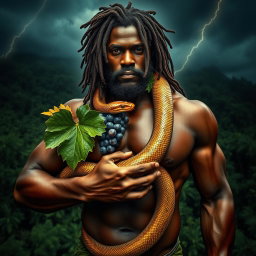 An incredibly sexy, immersive, oiled-up Greek-Jamaican god, shown from an extremely close aerial view