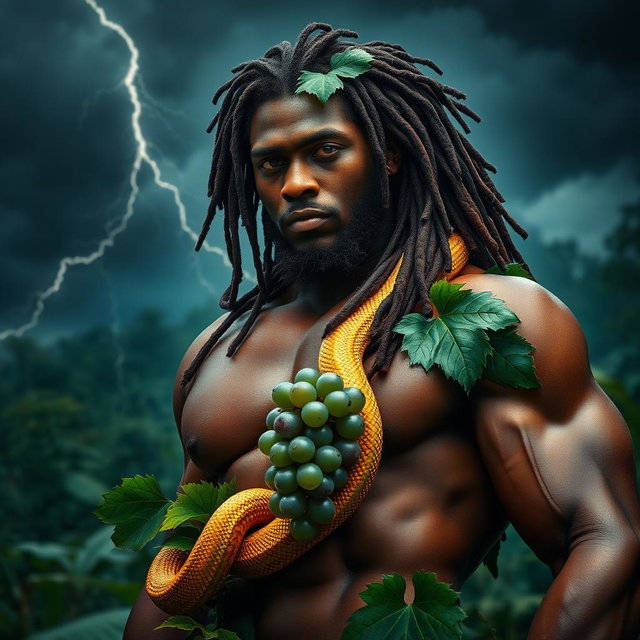 An incredibly sexy, immersive, oiled-up Greek-Jamaican god, shown from an extremely close aerial view