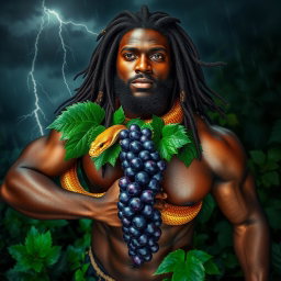An incredibly sexy, immersive, oiled-up Greek-Jamaican god, shown from an extremely close aerial view