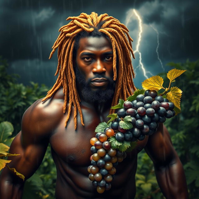 An exceptionally sexy, immersive, oiled-up Greek-Jamaican god depicted from an extremely close aerial view