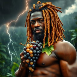 An exceptionally sexy, immersive, oiled-up Greek-Jamaican god depicted from an extremely close aerial view