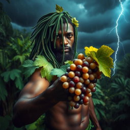 An exceptionally sexy, immersive scene featuring a polished, oiled-up Greek-Jamaican god from an extremely close aerial view