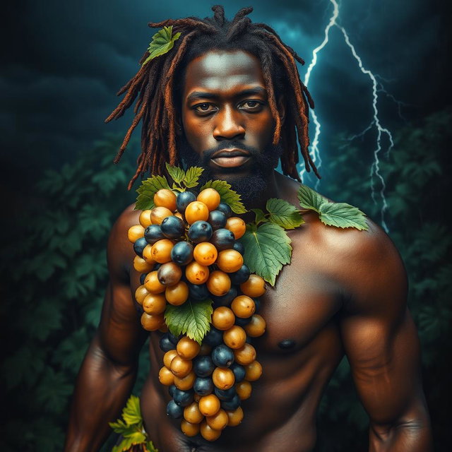 An incredibly sexy and immersive scene of a polished, oiled-up Greek-Jamaican god captured from an extremely close aerial view