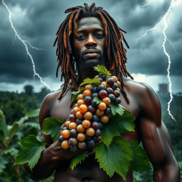 An incredibly sexy and immersive scene of a polished, oiled-up Greek-Jamaican god captured from an extremely close aerial view