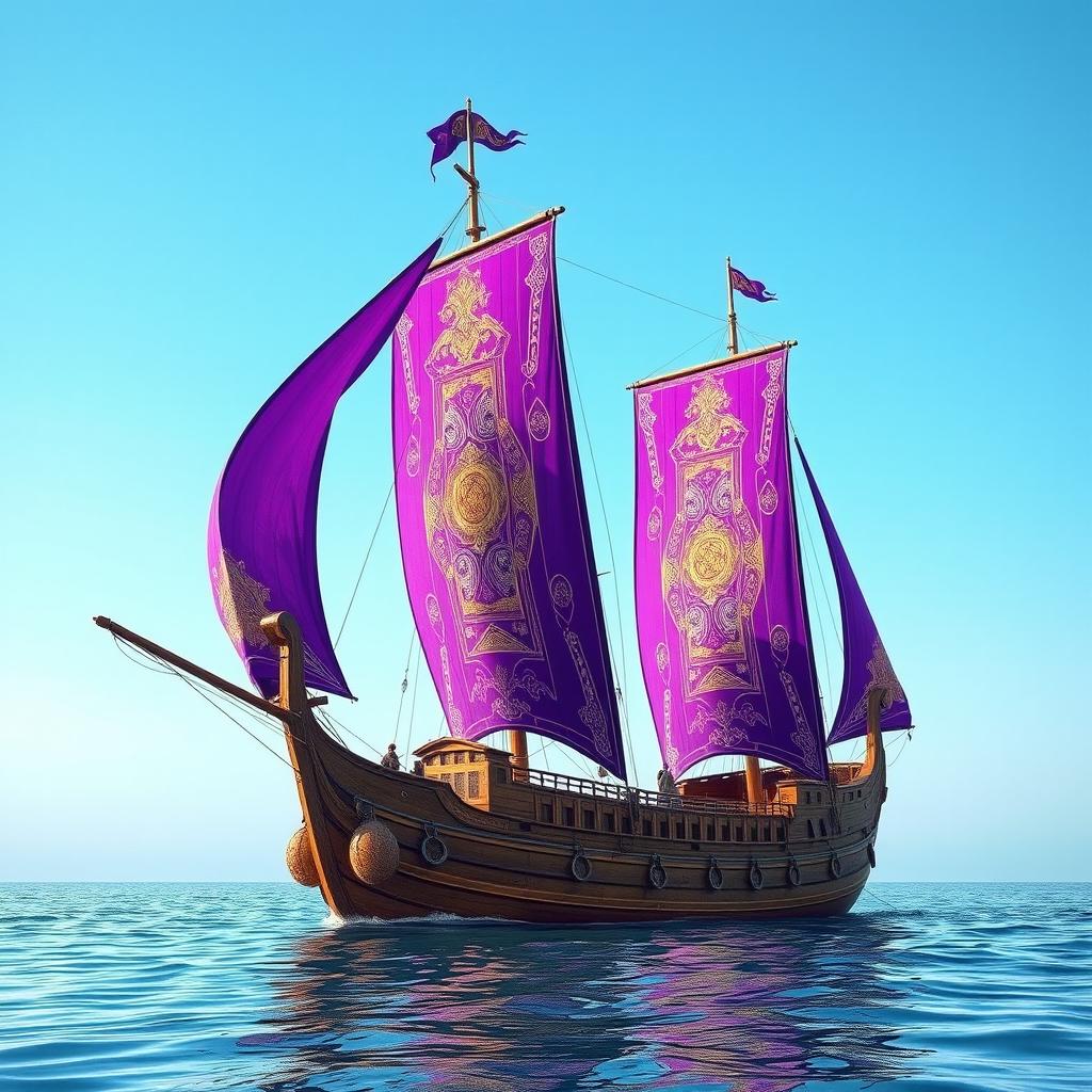 Majestic Ancient Ships with Persian Sails - A Historical Journey