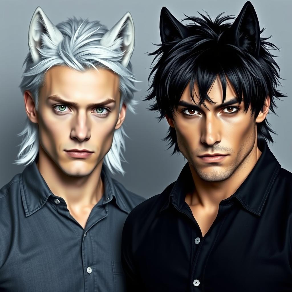 Striking Contrast: Dynamic Duo of Muscular Men
