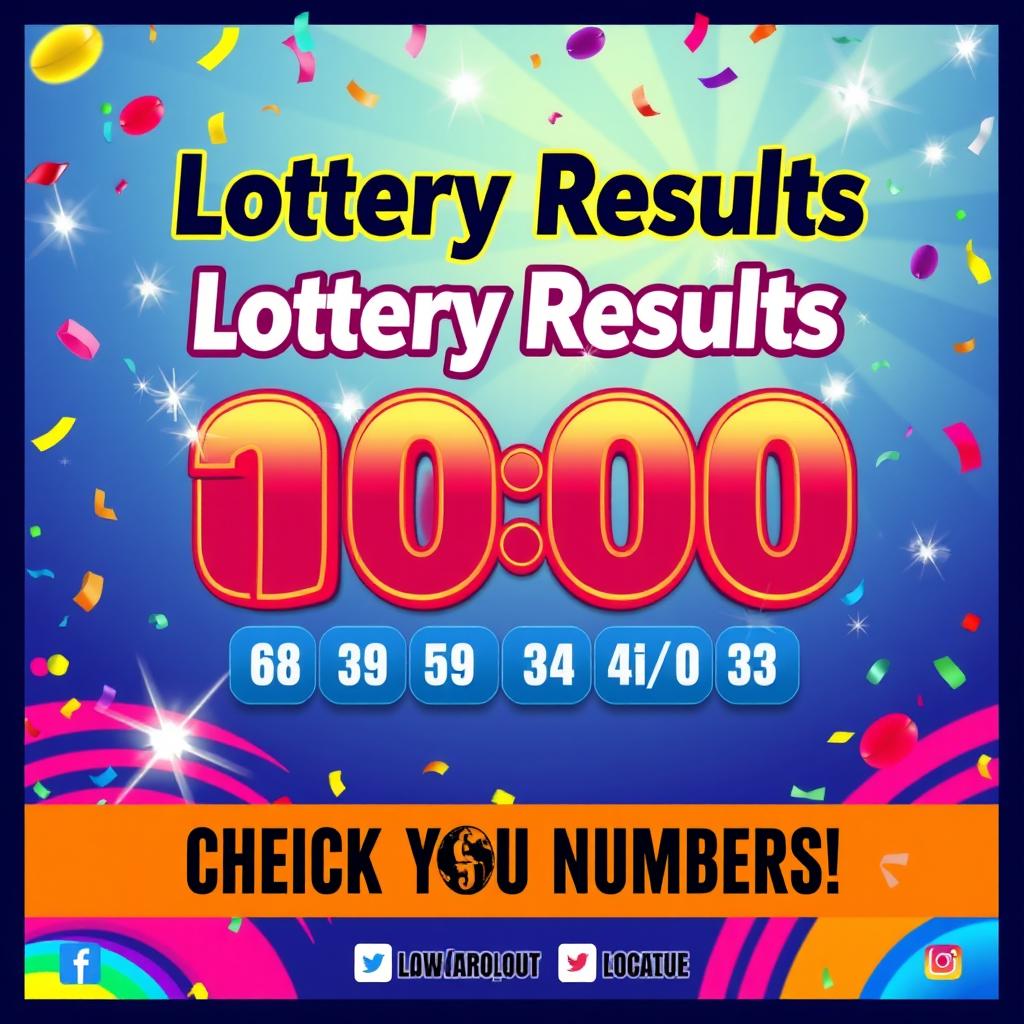 A visually striking banner designed for displaying dynamic lottery result data