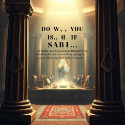 An engaging and informative visual representation focusing on the Columns of Boaz and Jakin as central elements of Freemasonry, specifically highlighting their significance