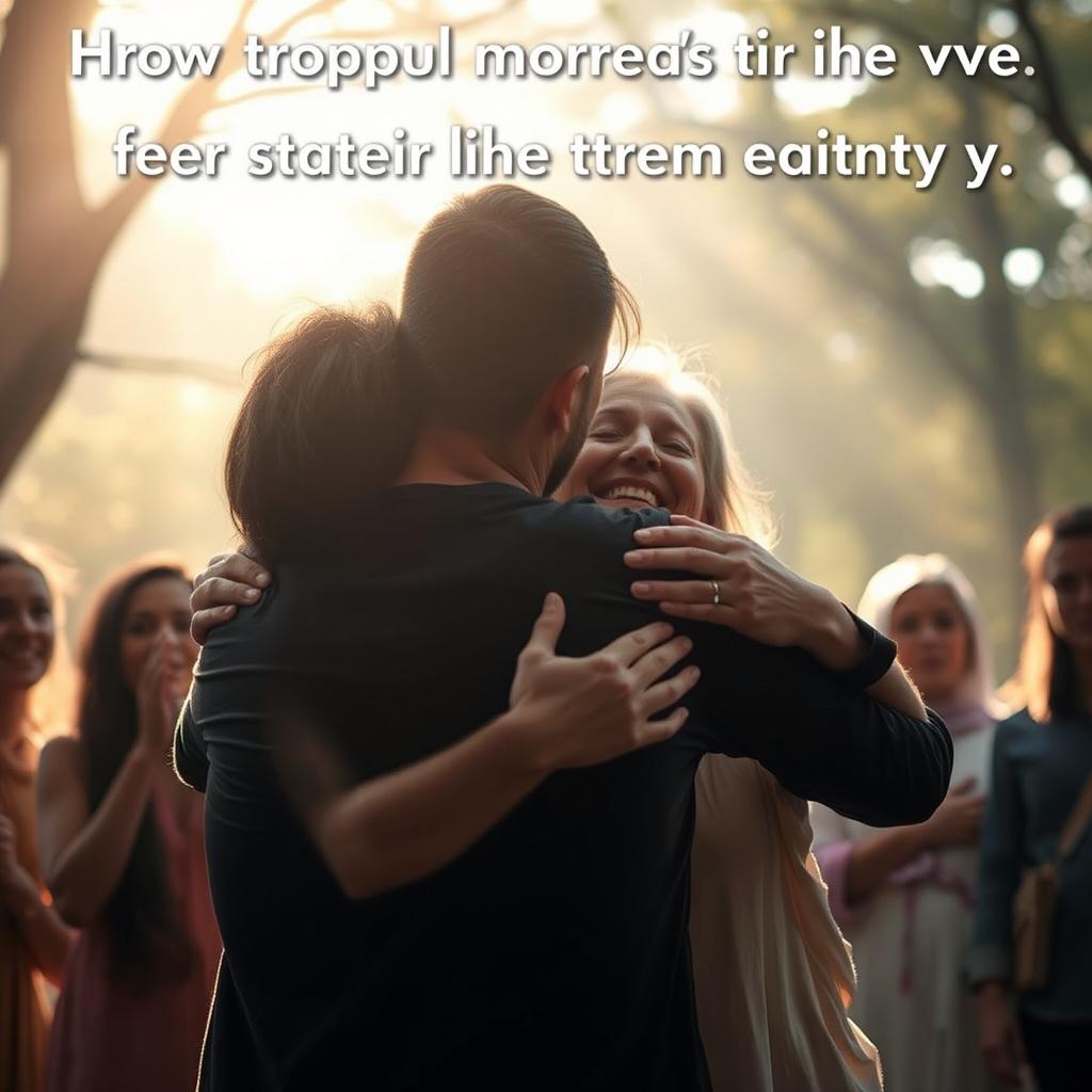 An emotional moment capturing the profound joy and surprise of seeing a loved one return to life after four days