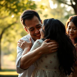 An emotional moment capturing the profound joy and surprise of seeing a loved one return to life after four days