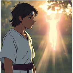 An emotional scene illustrating the heart-wrenching moment of losing a beloved person and then miraculously seeing them return to life four days later