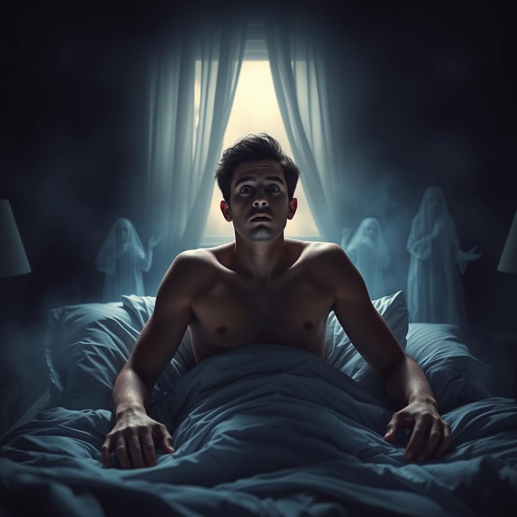 A captivating and dramatic scene illustrating the moment of awakening at 3 AM, when the spiritual world is on high alert