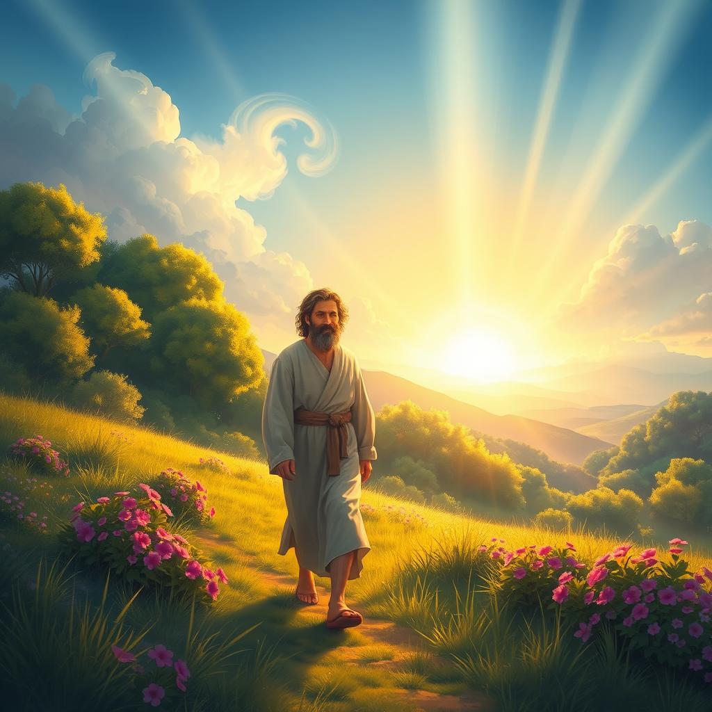 A captivating illustration of Enoch, the biblical figure known for walking with God